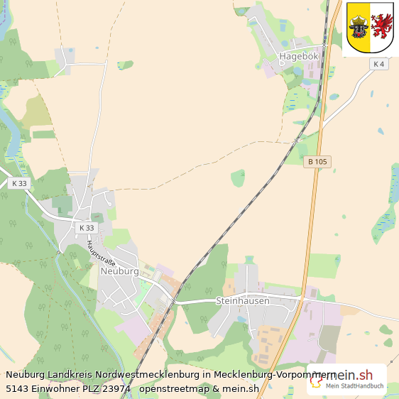 Neuburg Landstadt Lageplan