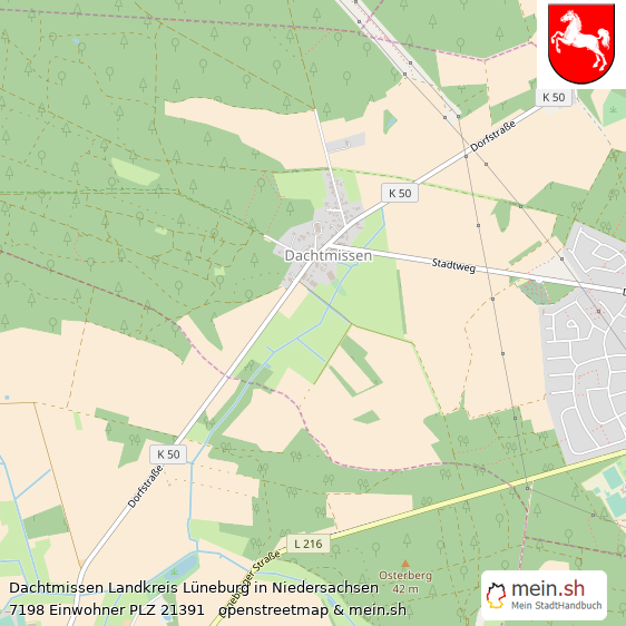 Dachtmissen Landkreis Lüneburg Lageplan © Openstreetmap Contributors Dachtmissen Lageplan