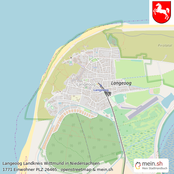 Langeoog Landkreis Wittmund Lageplan © Openstreetmap Contributors Langeoog Großes Dorf Lageplan
