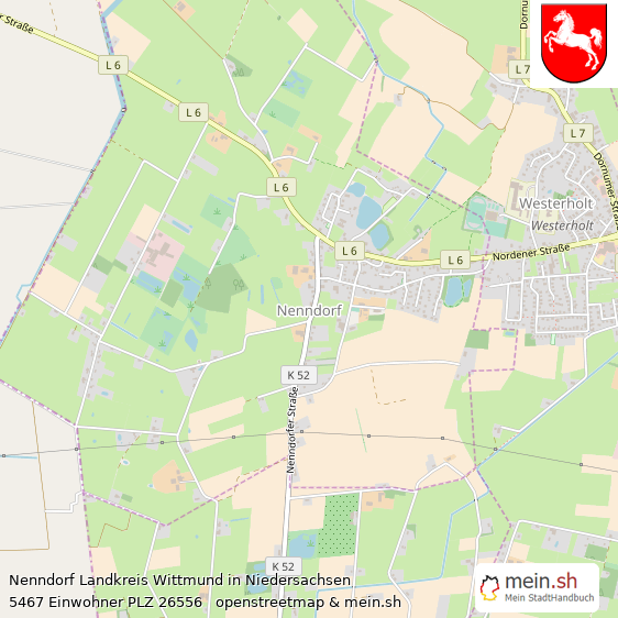 Nenndorf Landkreis Wittmund Lageplan © Openstreetmap Contributors Nenndorf Dorf Lageplan