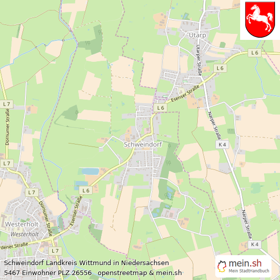 Schweindorf Landkreis Wittmund Lageplan © Openstreetmap Contributors Schweindorf Dorf Lageplan