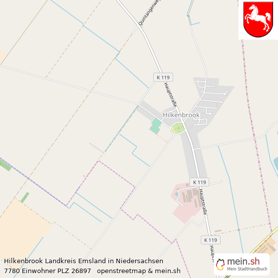 Hilkenbrook Landkreis Emsland Lageplan © Openstreetmap Contributors Hilkenbrook Dorf Lageplan