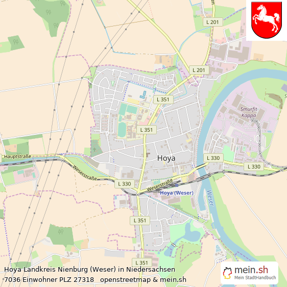 Hoya Landkreis Nienburg (Weser) Lageplan © Openstreetmap Contributors Hoya Landstadt Lageplan