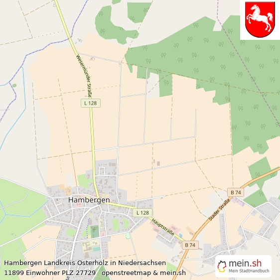 Hambergen Landkreis Osterholz Lageplan © Openstreetmap Contributors Hambergen Große Landstadt Lageplan