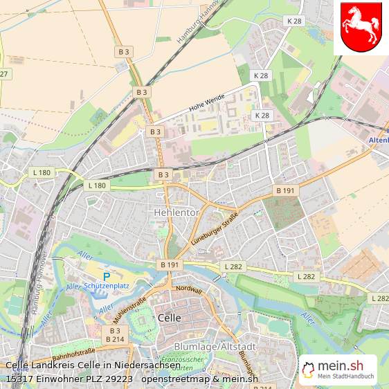 Celle Landkreis Celle Lageplan © Openstreetmap Contributors Celle Mittelstadt Lageplan