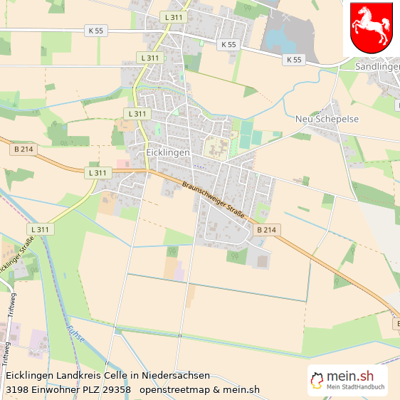 Eicklingen Landkreis Celle Lageplan © Openstreetmap Contributors Eicklingen Landstadt Lageplan