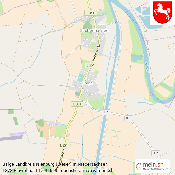 Balge Landkreis Nienburg (Weser) Lageplan © Openstreetmap Contributors Balge Großes Dorf Lageplan