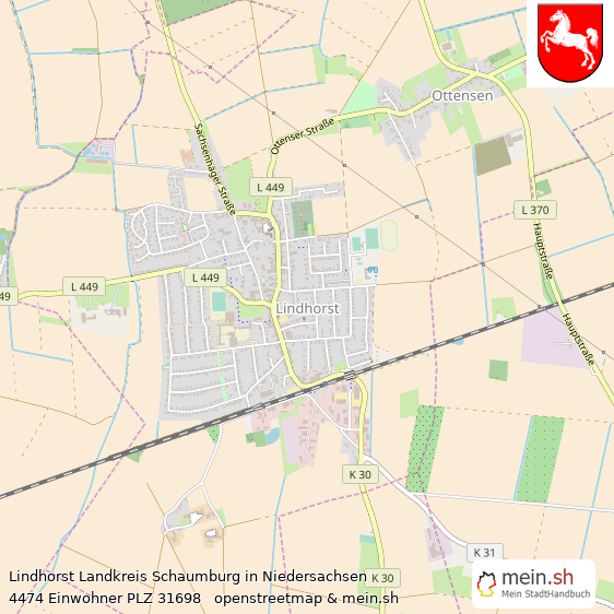 Lindhorst Landkreis Schaumburg Lageplan © Openstreetmap Contributors Lindhorst Landstadt Lageplan