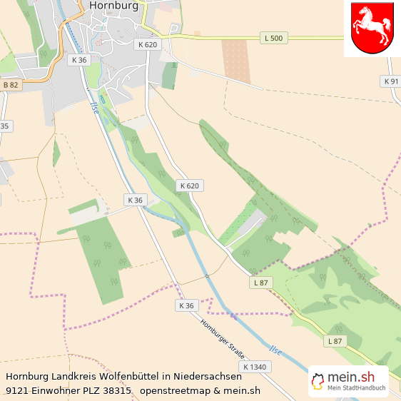 Hornburg Landkreis Wolfenbüttel Lageplan © Openstreetmap Contributors Hornburg Landstadt Lageplan
