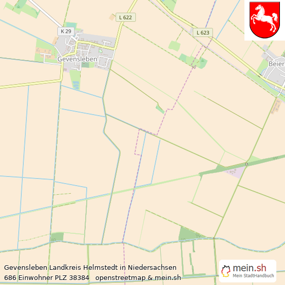 Gevensleben Landkreis Helmstedt Lageplan © Openstreetmap Contributors Gevensleben Dorf Lageplan