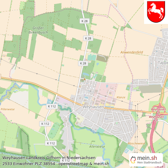 Weyhausen Landstadt Lageplan