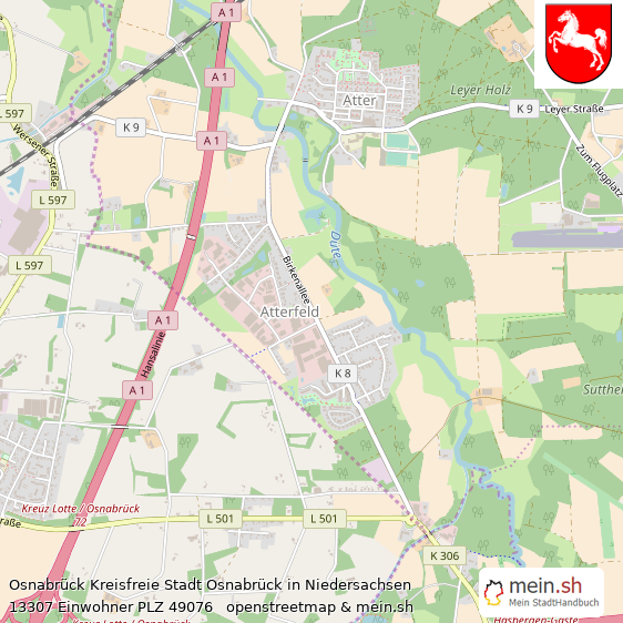 Osnabrück Kreisfreie Stadt Osnabrück Lageplan © Openstreetmap Contributors Osnabrück Kleine Großstadt Lageplan
