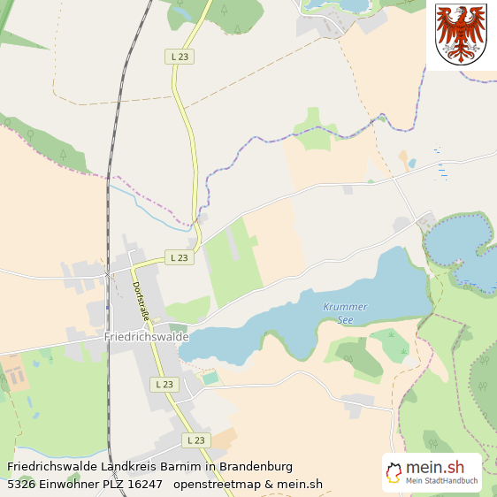 Friedrichswalde Landkreis Barnim Lageplan © Openstreetmap Contributors Friedrichswalde Dorf Lageplan