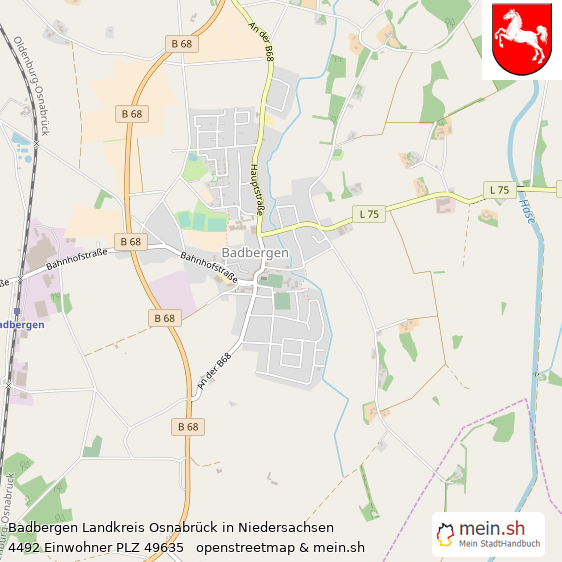 Badbergen Landkreis Osnabrück Lageplan © Openstreetmap Contributors Badbergen Landstadt Lageplan
