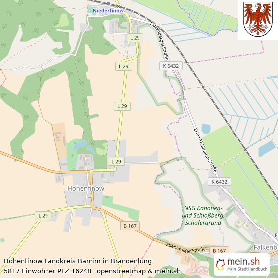 Hohenfinow Dorf Lageplan