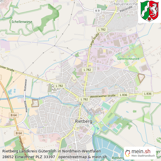 Rietberg Landkreis Gütersloh Lageplan © Openstreetmap Contributors Rietberg Kleine Mittelstadt Lageplan