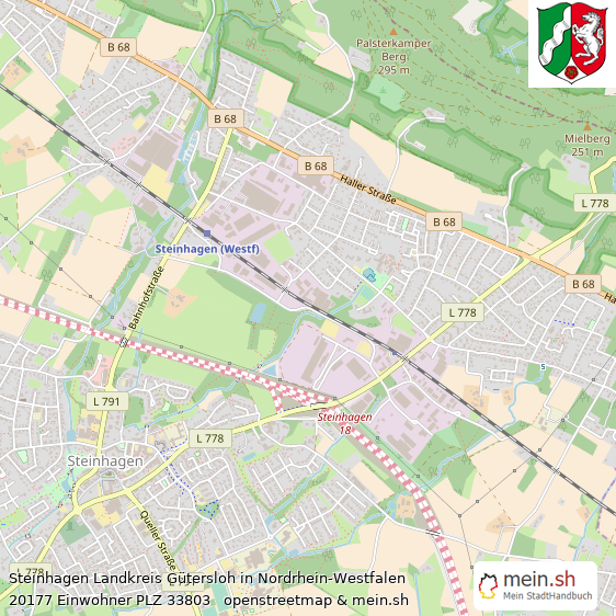 Steinhagen Landkreis Gütersloh Lageplan © Openstreetmap Contributors Steinhagen Kleinstadt Lageplan