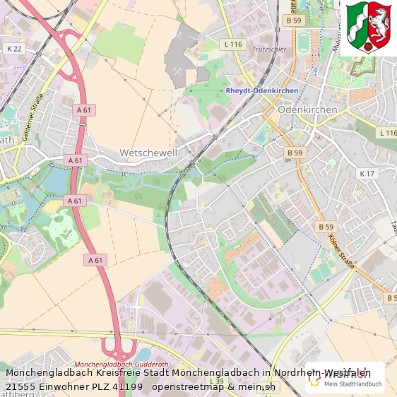 M?nchengladbach Kreisfreie Stadt M?nchengladbach Lageplan © Openstreetmap Contributors M?nchengladbach Gro?stadt Lageplan