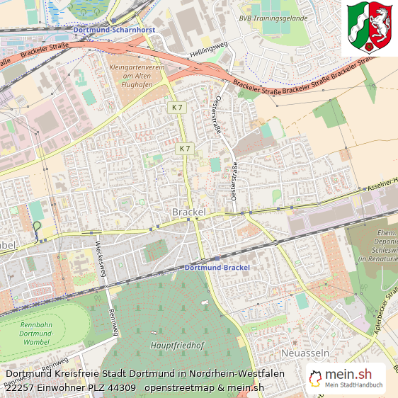 Dortmund Kreisfreie Stadt Dortmund Lageplan © Openstreetmap Contributors Dortmund Großstadt Lageplan