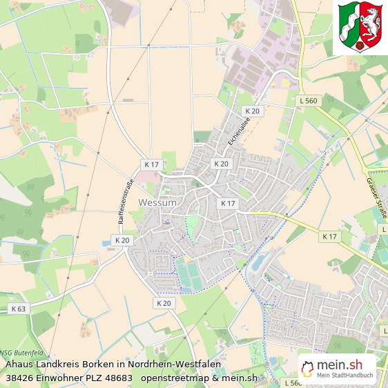 Ahaus Landkreis Borken Lageplan © Openstreetmap Contributors Ahaus Kleine Mittelstadt Lageplan