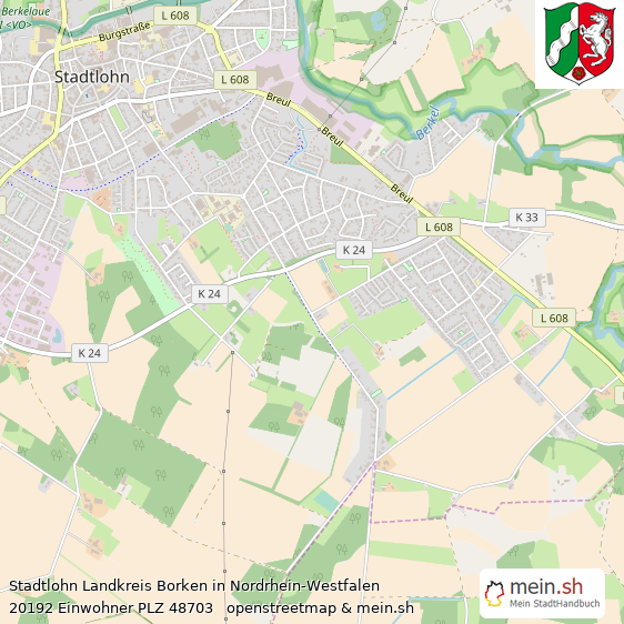 Stadtlohn Landkreis Borken Lageplan © Openstreetmap Contributors Stadtlohn Kleine Mittelstadt Lageplan
