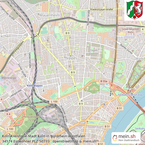 Köln Kreisfreie Stadt Köln Lageplan © Openstreetmap Contributors Köln Metropole Lageplan