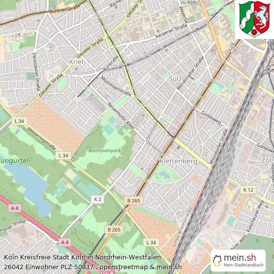 Köln Kreisfreie Stadt Köln Lageplan © Openstreetmap Contributors Köln Metropole Lageplan