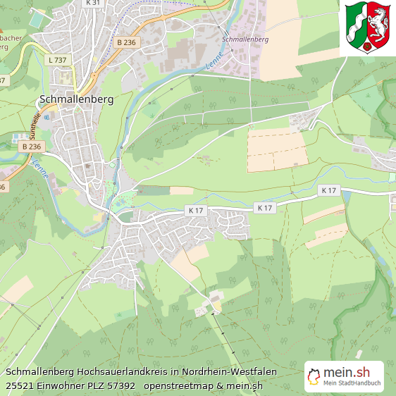 Schmallenberg Hochsauerlandkreis Lageplan © Openstreetmap Contributors Schmallenberg Kleine Mittelstadt Lageplan