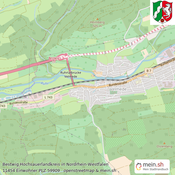 Bestwig Hochsauerlandkreis Lageplan © Openstreetmap Contributors Bestwig Kleinstadt Lageplan