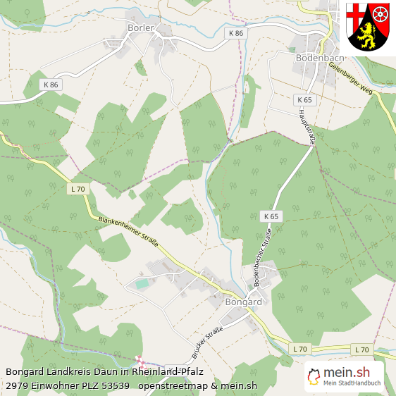 Bongard Landkreis Daun Lageplan © Openstreetmap Contributors Bongard Kleines Dorf Lageplan