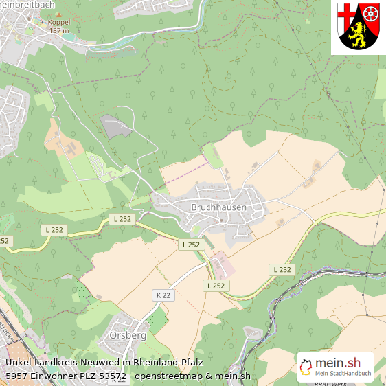 Unkel Landkreis Neuwied Lageplan © Openstreetmap Contributors Unkel Landstadt Lageplan