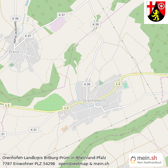 Orenhofen Groes Dorf Lageplan