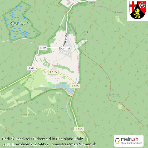 Börfink Landkreis Birkenfeld Lageplan © Openstreetmap Contributors Börfink Kleines Dorf Lageplan