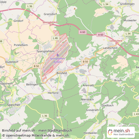 Binsfeld Groes Dorf Karte