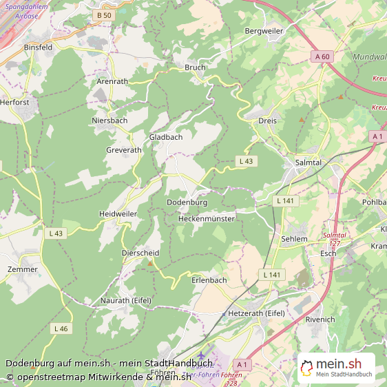 Dodenburg Landkreis Bernkastel-Wittlich Landkarte © Openstreetmap Contributors Dodenburg Kleines Dorf Karte