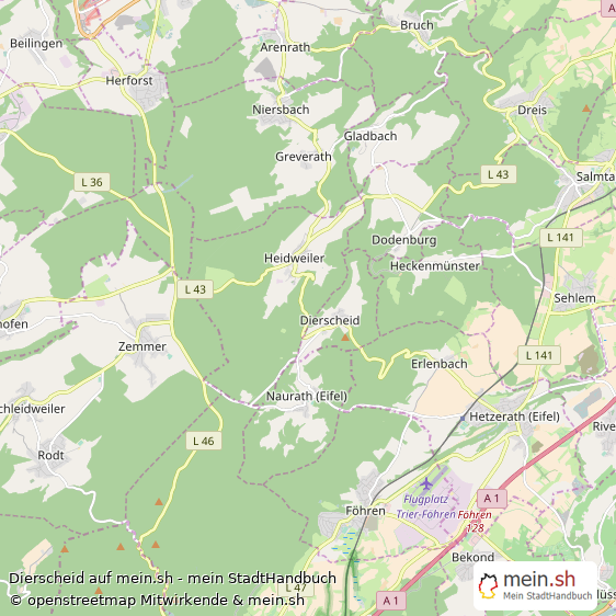 Dierscheid Landkreis Bernkastel-Wittlich Landkarte © Openstreetmap Contributors Dierscheid Kleines Dorf Karte