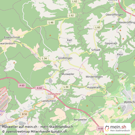 Musweiler Kleines Dorf Karte