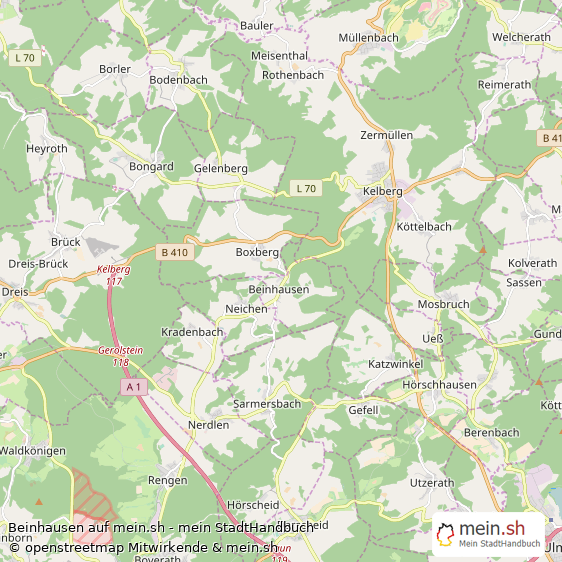 Beinhausen Kleines Dorf Karte