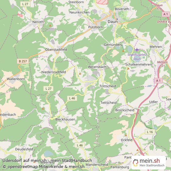 Üdersdorf Landkreis Daun Landkarte © Openstreetmap Contributors Üdersdorf Großes Dorf Karte