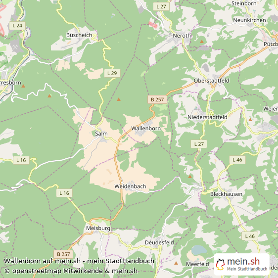 Wallenborn Landkreis Daun Landkarte © Openstreetmap Contributors Wallenborn Kleines Dorf Karte
