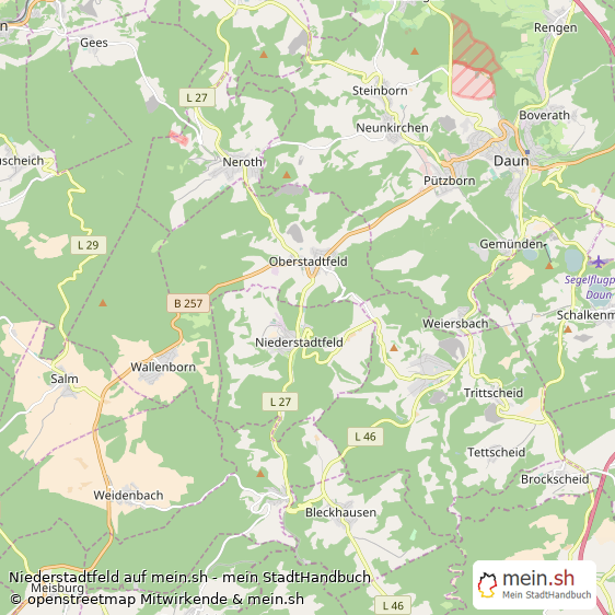 Niederstadtfeld Landkreis Daun Landkarte © Openstreetmap Contributors Niederstadtfeld Kleines Dorf Karte