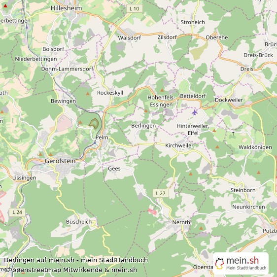 Berlingen Landkreis Daun Landkarte © Openstreetmap Contributors Berlingen Kleines Dorf Karte