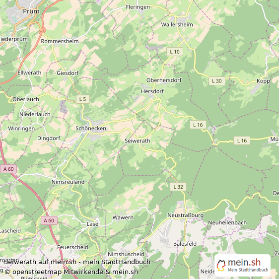 Seiwerath Landkreis Bitburg-Prüm Landkarte © Openstreetmap Contributors Seiwerath Kleines Dorf Karte