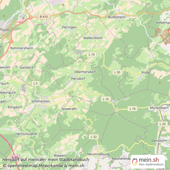Hersdorf Landkreis Bitburg-Prüm Landkarte © Openstreetmap Contributors Hersdorf Kleines Dorf Karte