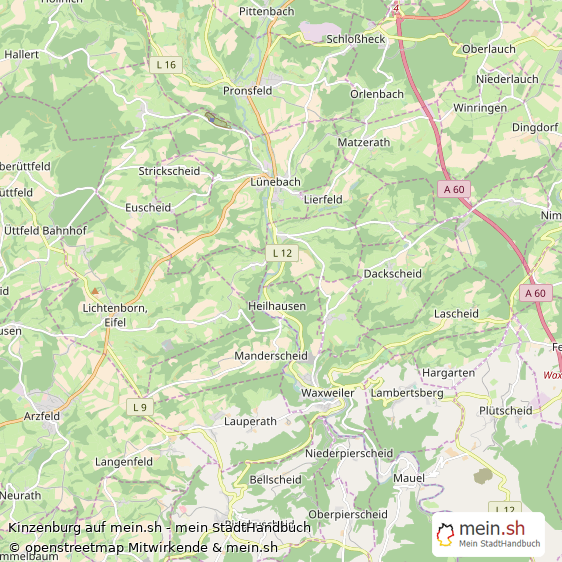 Kinzenburg Landkreis Bitburg-Prüm Landkarte © Openstreetmap Contributors Kinzenburg Kleines Dorf Karte