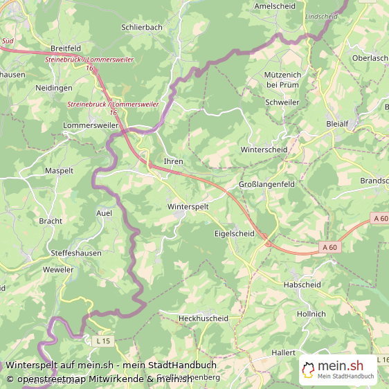 Winterspelt Landkreis Bitburg-Prüm Landkarte © Openstreetmap Contributors Winterspelt Dorf Karte