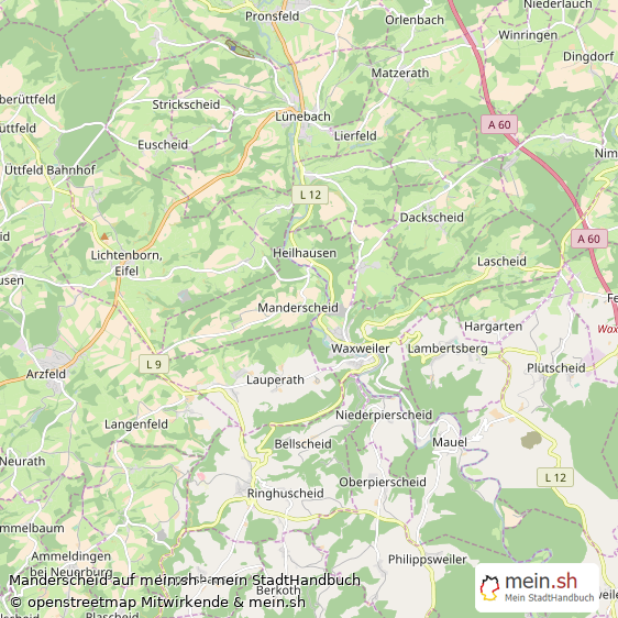 Manderscheid Landkreis Bitburg-Prüm Landkarte © Openstreetmap Contributors Manderscheid Großes Dorf Karte