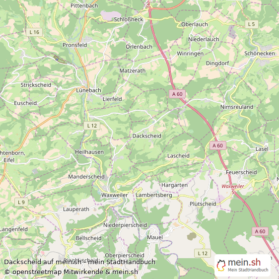 Dackscheid Kleines Dorf Karte