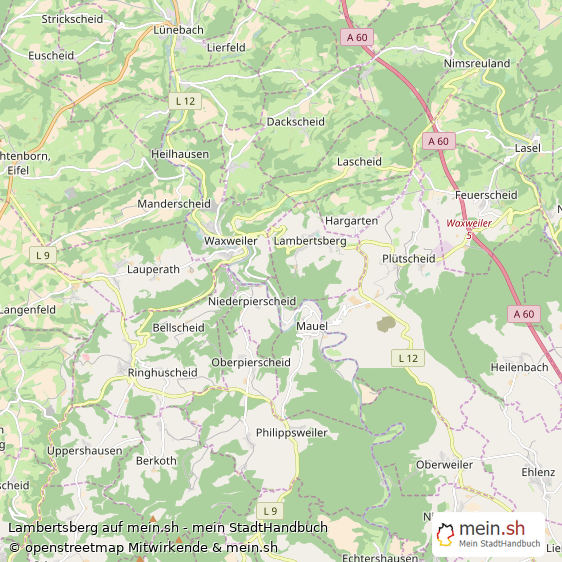 Lambertsberg Landkreis Bitburg-Prüm Landkarte © Openstreetmap Contributors Lambertsberg Kleines Dorf Karte
