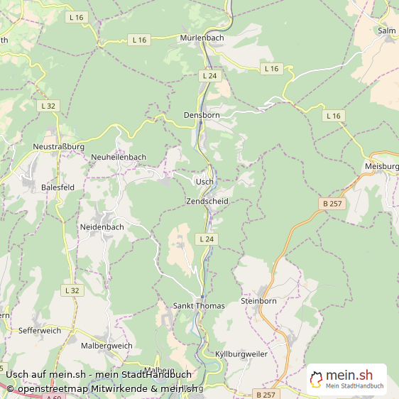 Usch Landkreis Bitburg-Prüm Landkarte © Openstreetmap Contributors Usch Kleines Dorf Karte